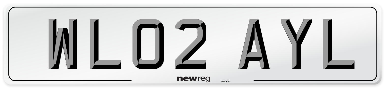 WL02 AYL Number Plate from New Reg